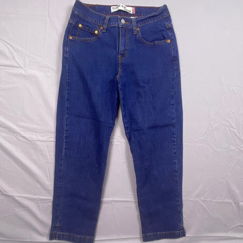 Levi Classic Slim Capris Womens 6 Blue Levis Denim Cropped Casual Summer